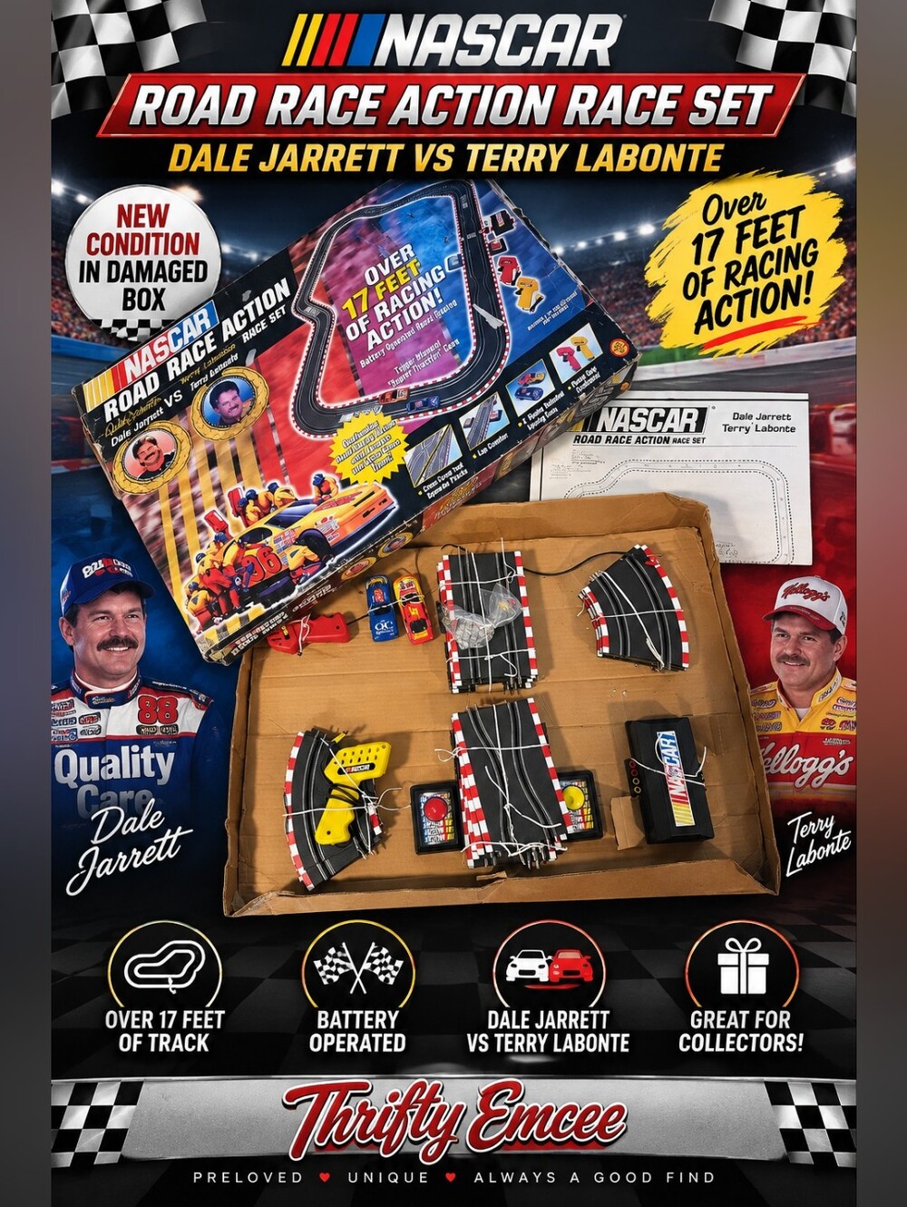 NASCAR DALE JARRETT VS TERRY LABONTE ROAD RACE SET • 📬 Requires 2 Addt'l Labels